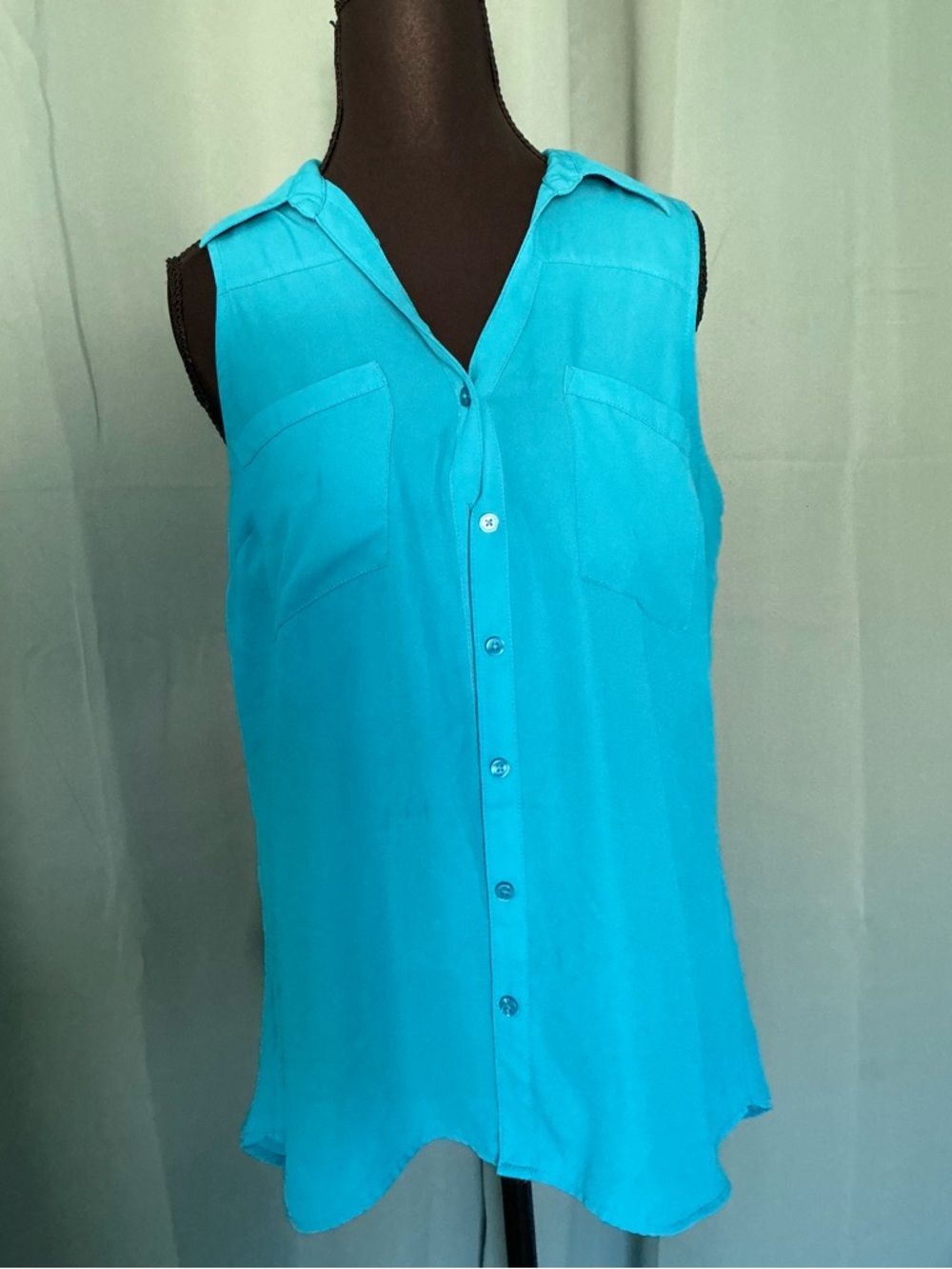 Express Women's Vibrant Blue Sleeveless Blouse Size M